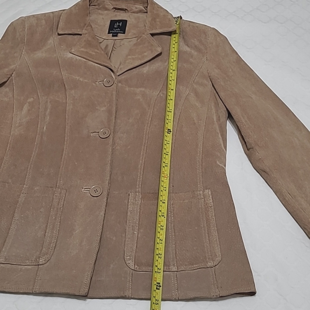 Vtg. Lady Hathaway Suede Fitted Blazer Jacket - Picture 6 of 10